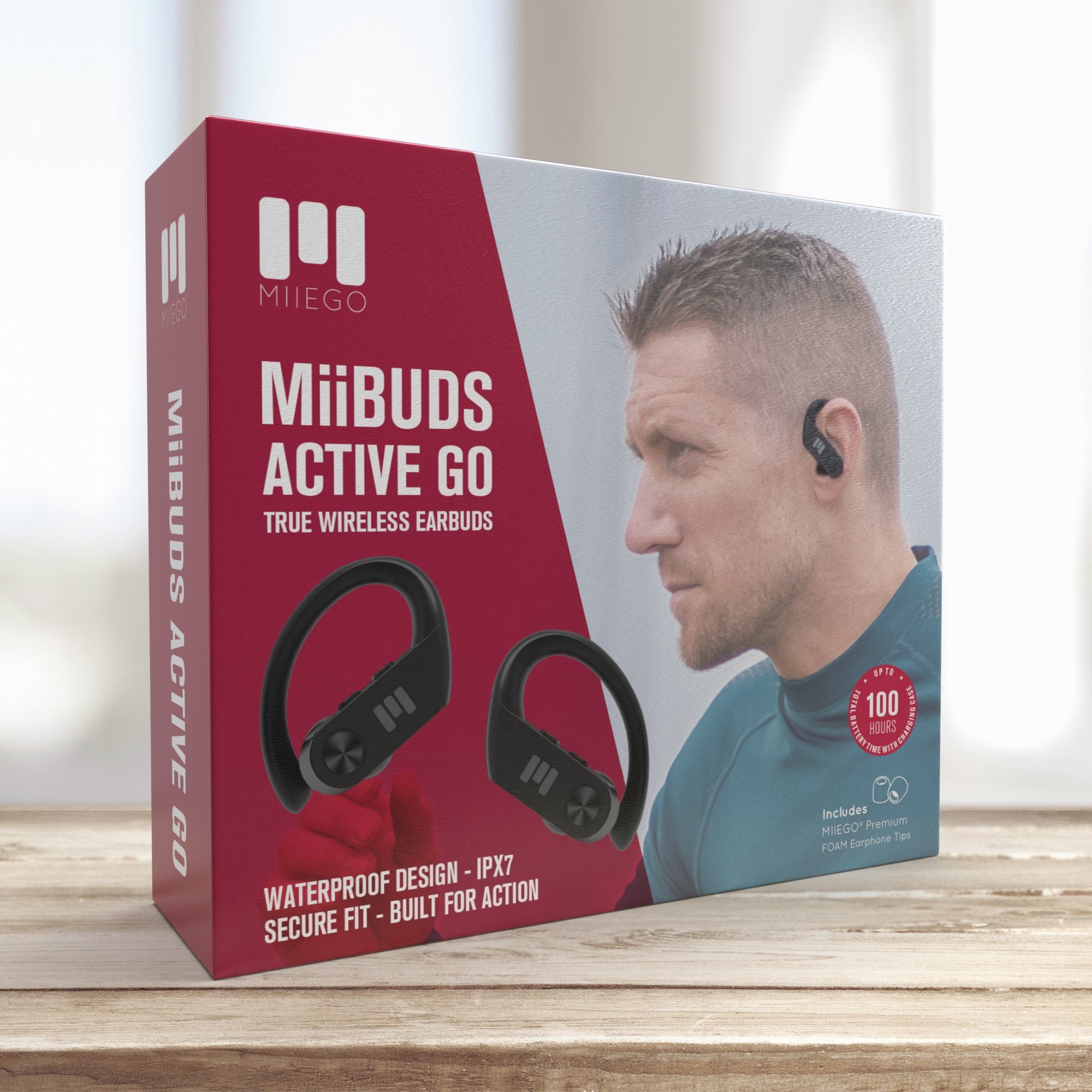 MiiBUDS ACTIVE GO + Trådlös Laddare